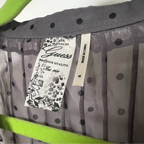 GUESS Sheer Black Polka Dot Top - Picture 8 of 9